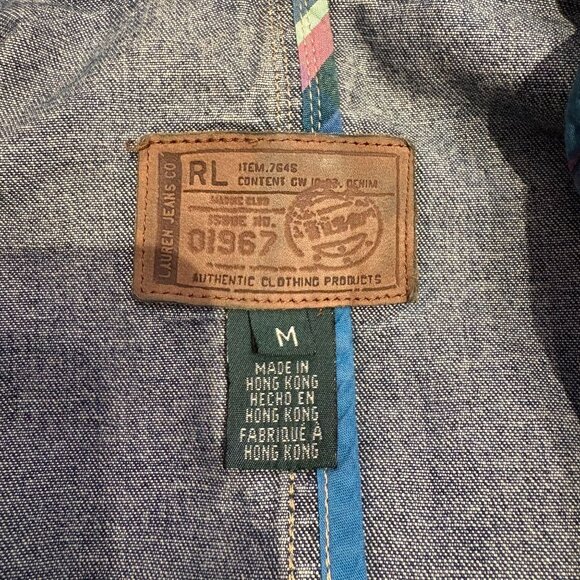 Ralph Lauren Vintage Fisherman's Denim Trench Coat with Toggle Buttons Size M - Picture 4 of 4